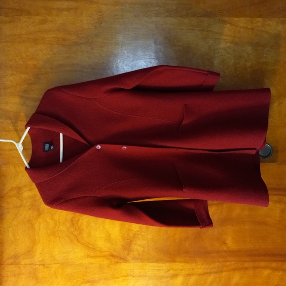 Eileen Fisher Jackets & Blazers - Eileen Fisher Red 100% Wool Five Button Front Sweater Coat *SM*